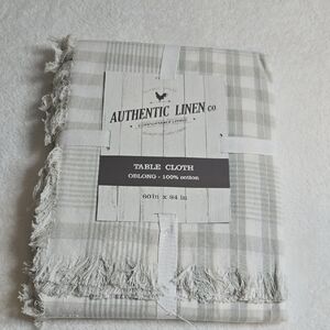 Authentic Linen Co. Gray Plaid Tablecloth